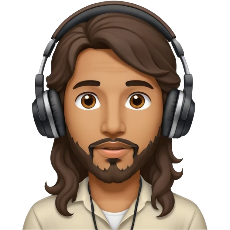 arab guy with kinda long wavy hair with a light gotee and big lips  with headphones emoji