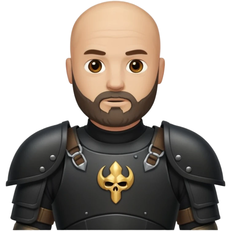 bald bearded  armed guards black armour emoji