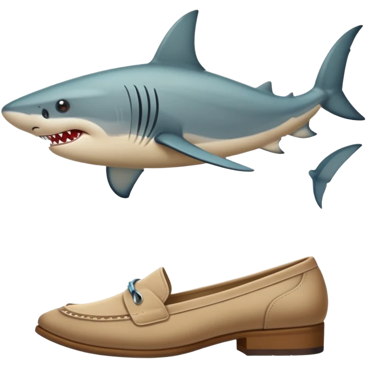 Tiburón con piernas y zapatos emoji