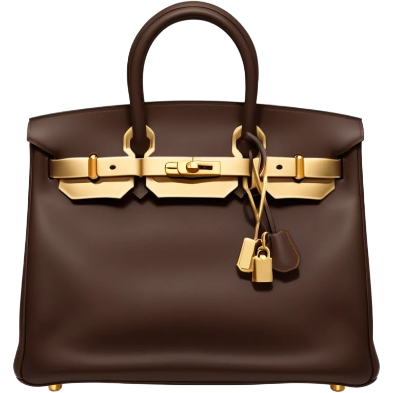 hermes birkin deep chocolate brown color bag gold hardware emoji