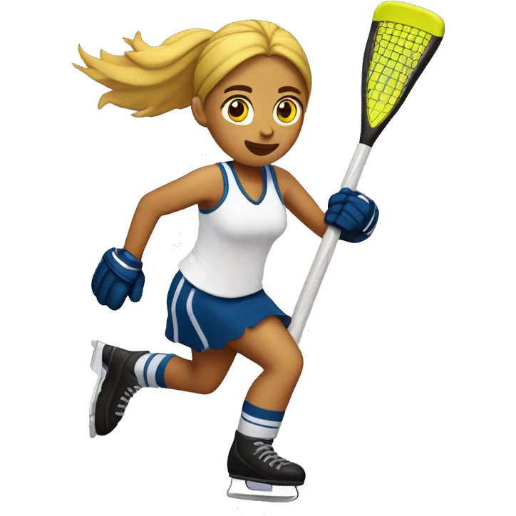 chica corriendo con el palo de hockey y la bocha en las leonas emoji