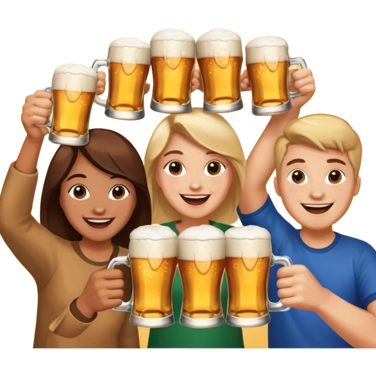 winking emoji clinking beer glasses, expressing excitement for a beergarden outing emoji