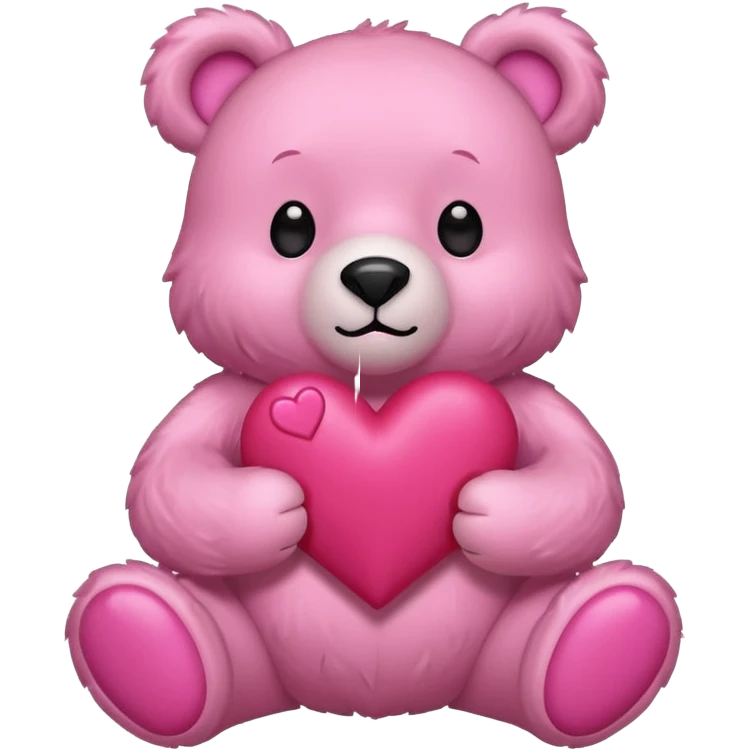 Pink bear with hearts emoji