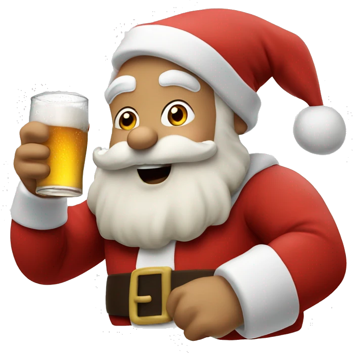 Santa Claus drinks beer emoji