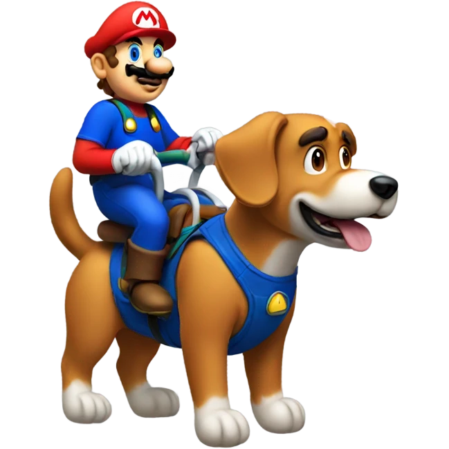 Mario riding a dog emoji