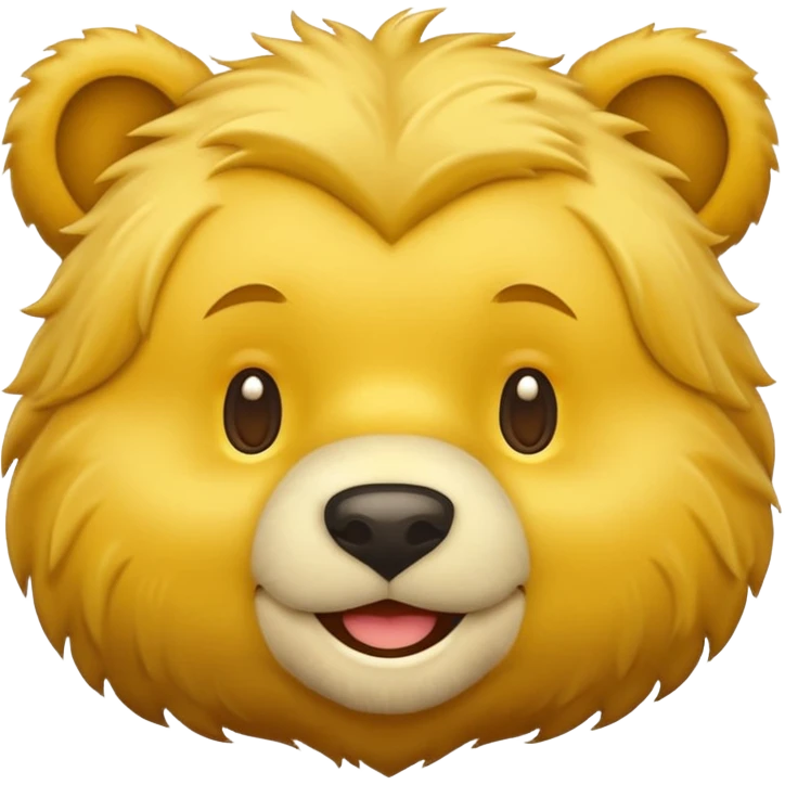 create a golden bear emoji just of the face using the style of microsoft bear emoji emoji