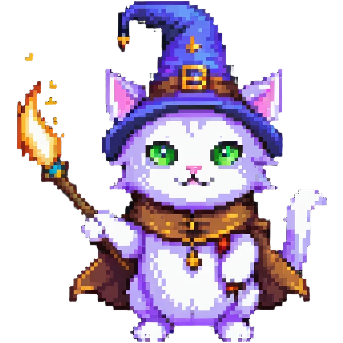 cat wizard casting spell emoji