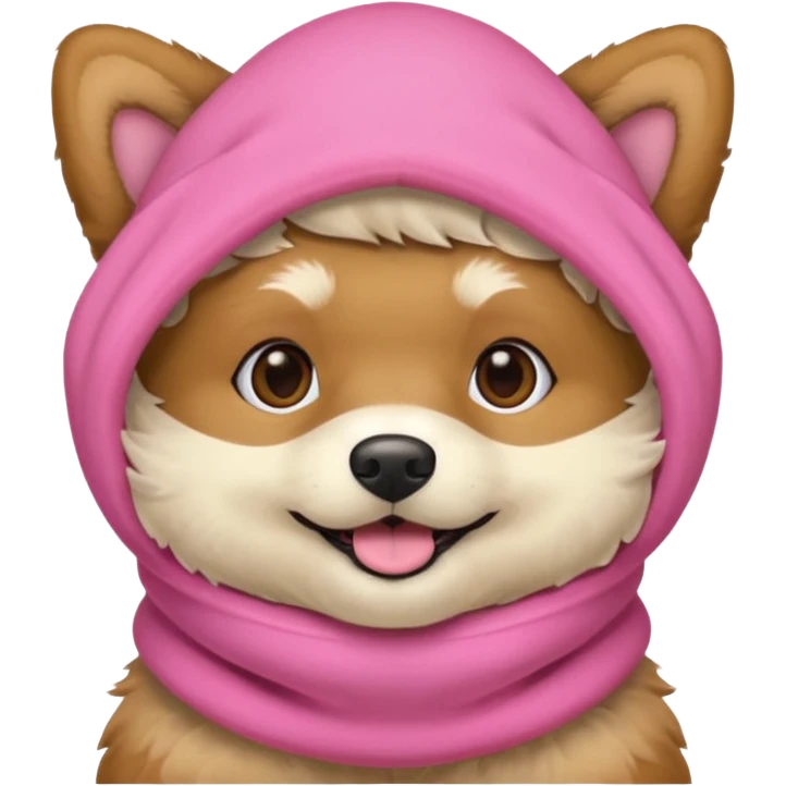 Dog in Pink balaklava emoji