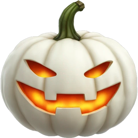 Halloween white pumkin, glowing red emoji