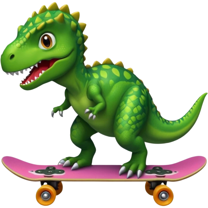 Dinosaur on a skateboard emoji