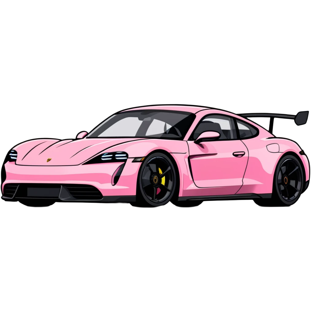 pink porsche taycan electric sports car emoji