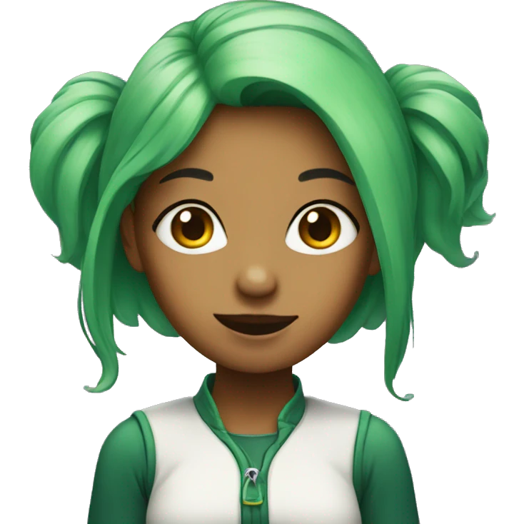 Girl with green hair emoji
