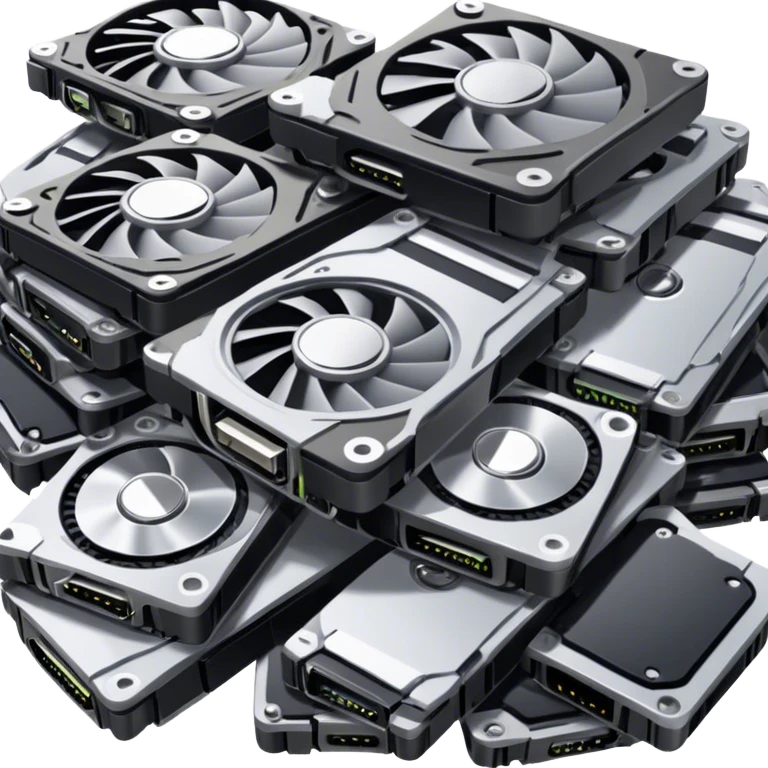 A pile of broken GPUs emoji