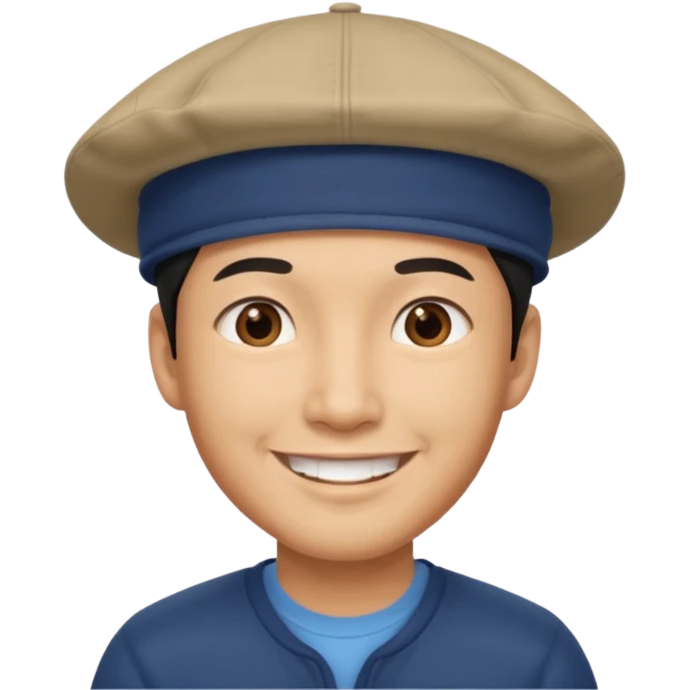 asian man with asian cap emoji