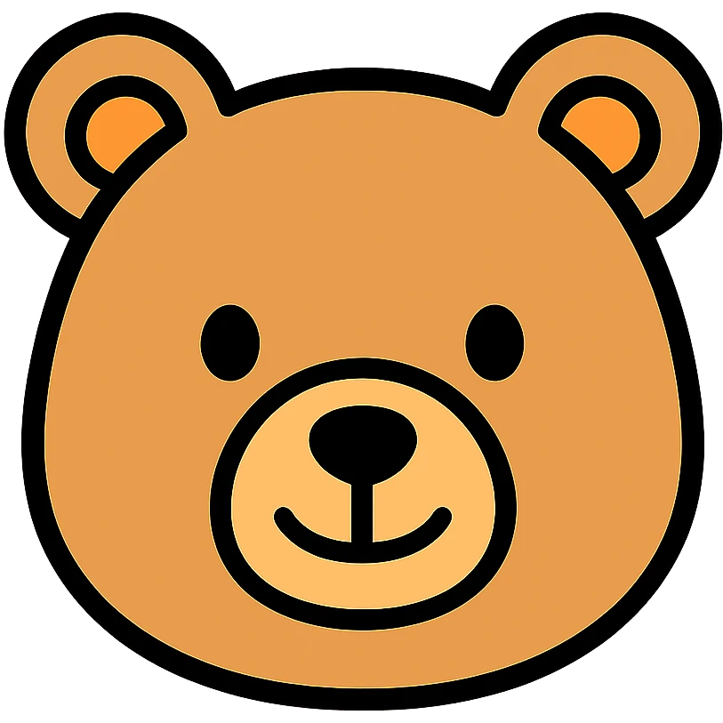 Simple bear face, friendly expression emoji