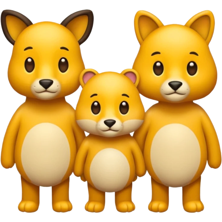 animal group with one male and two females emoji