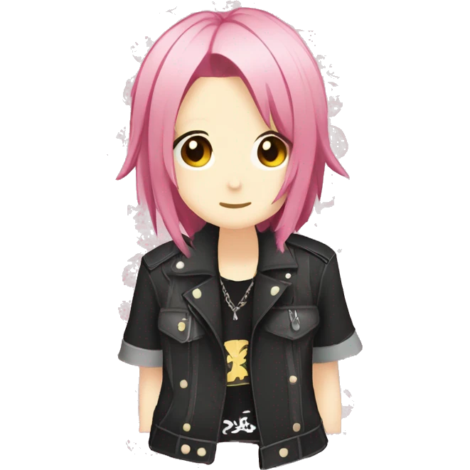 vkei kawaii anime rocker simplistic japanese cute blushing portrait emoji