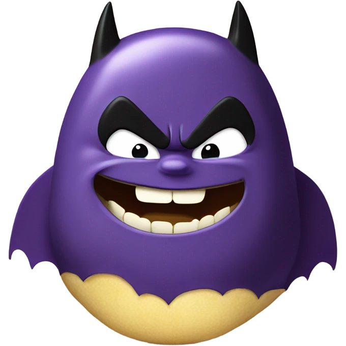Fat Batman eating eggplant emoji  emoji