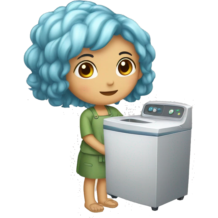 Máquina de lavar roupa humanizada emoji