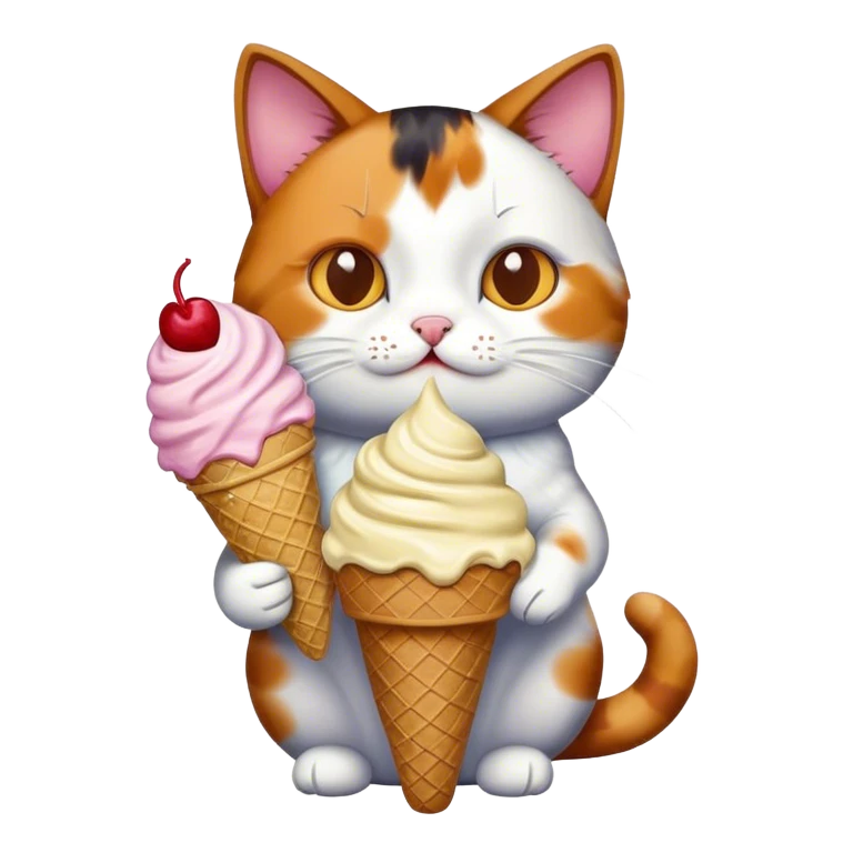 cat eating ice cream  emoji