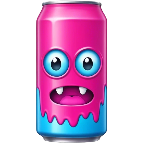 neon pink and blue energy drink "monster" emoji