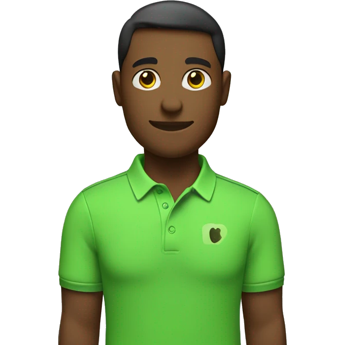 apple green polo shirt while crossing his arms emoji