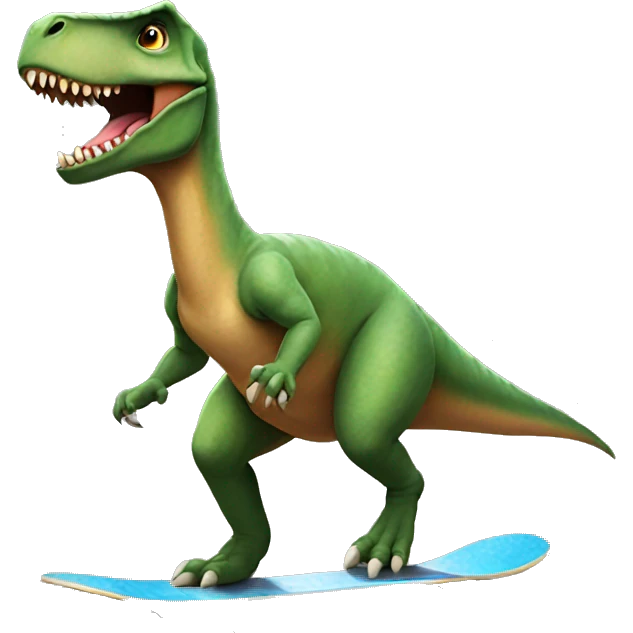 dinosaur riding a skateboard  emoji