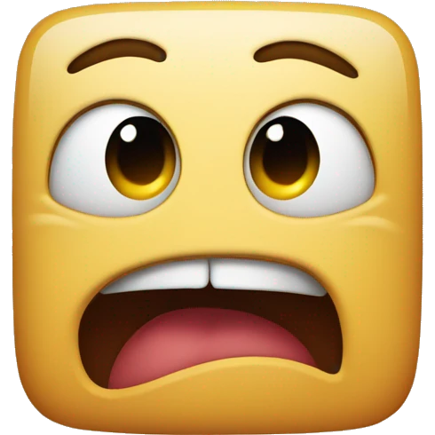 surprised face with mouth open like a square emoji
