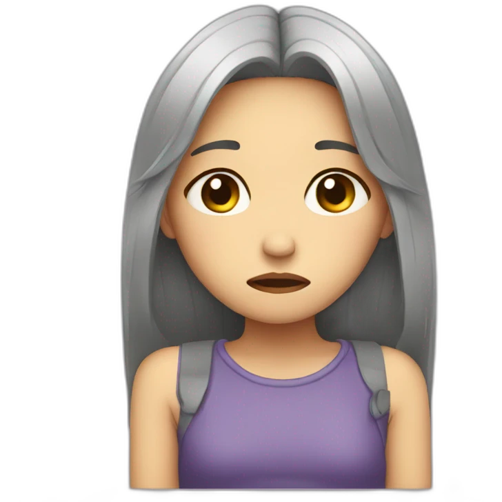 sad girl in depression emoji