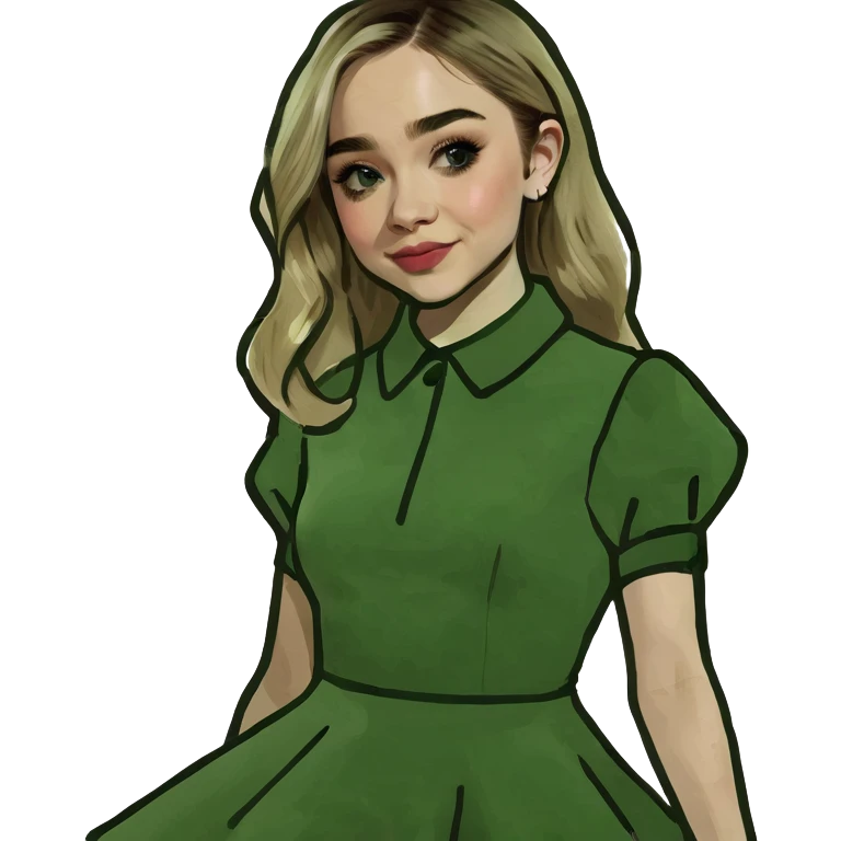 Sabrina Carpenter blonde singer in a glamorous Short n' Sweet style dress emoji