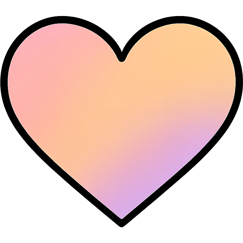 gradient heart icon, modern icon style, clean lines, pastel colors, no text emoji