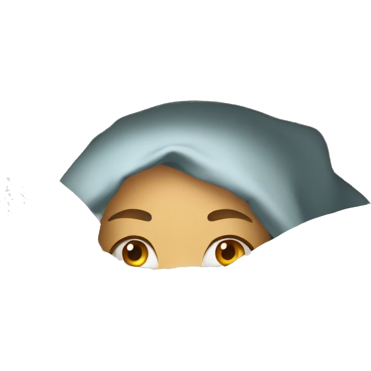 Woman hiding under a bed emoji