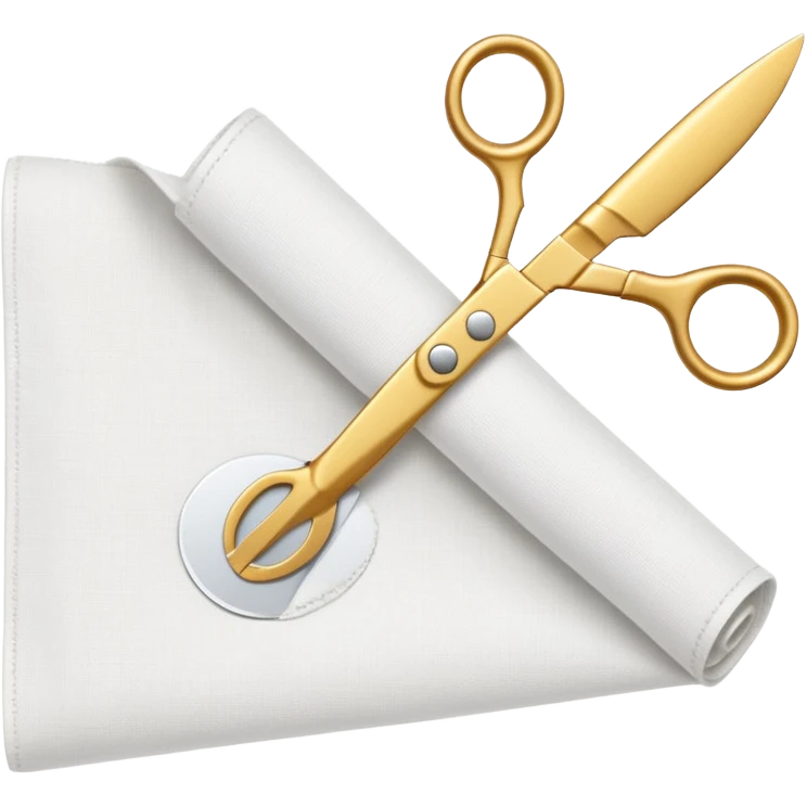 rolled fabric with scissors emoji