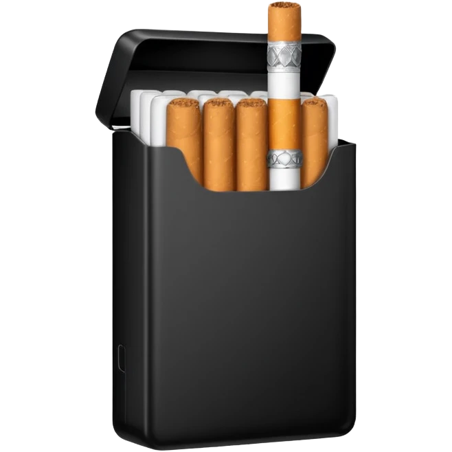 Minimalistic cigarette pack emoji, black and white emoji