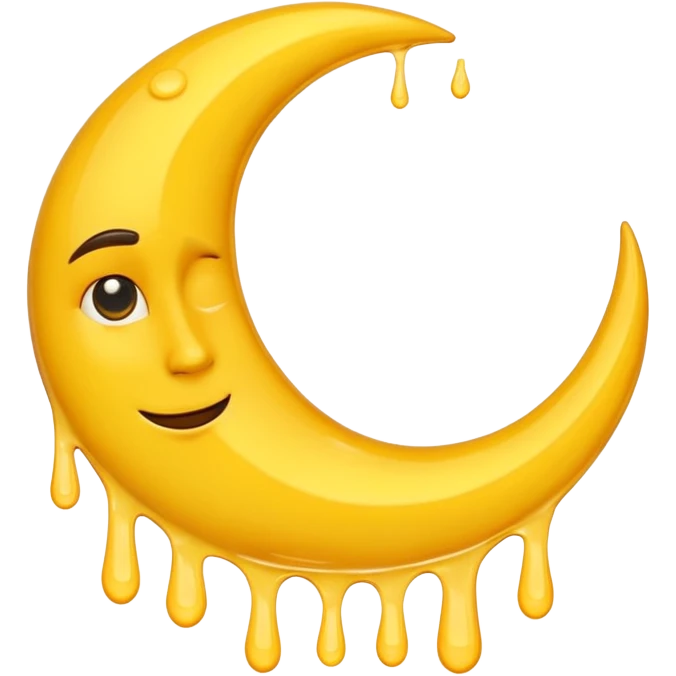 Melting waning crescent in yellow colour look more real emoji