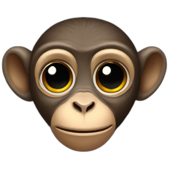 Monkey with black eyes cursed emoji