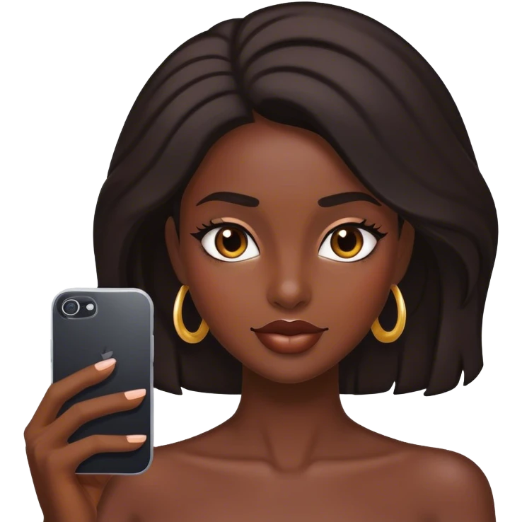 selfie of dark-skinned beauty emoji
