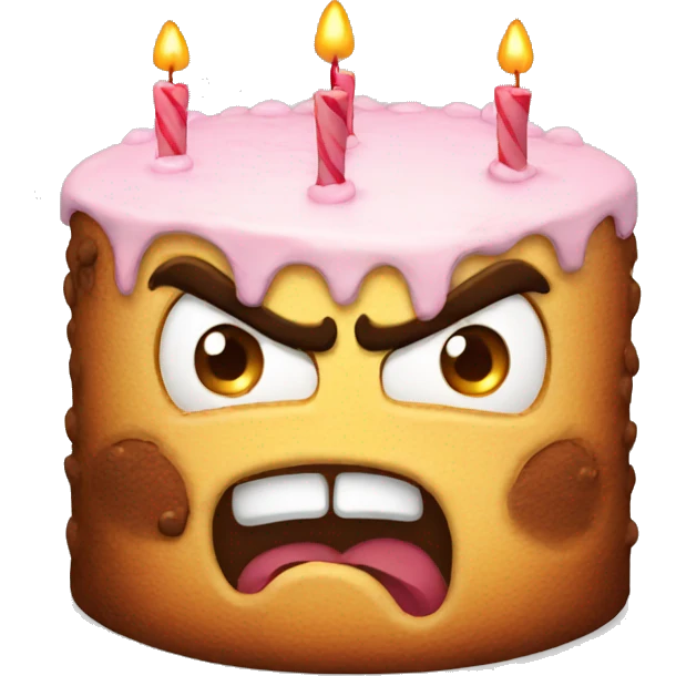 Angry birthday cake angry face emoji
