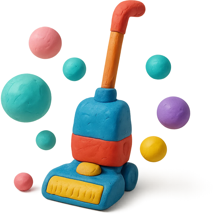 cartoon carpet shampooer surrounded by colorful bubbles, no background emoji