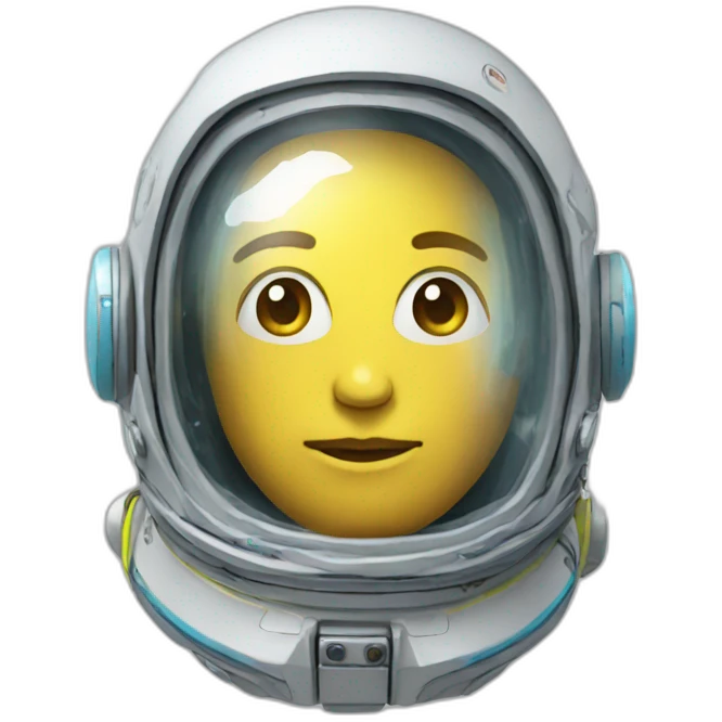 Electric astronaut glass head emoji