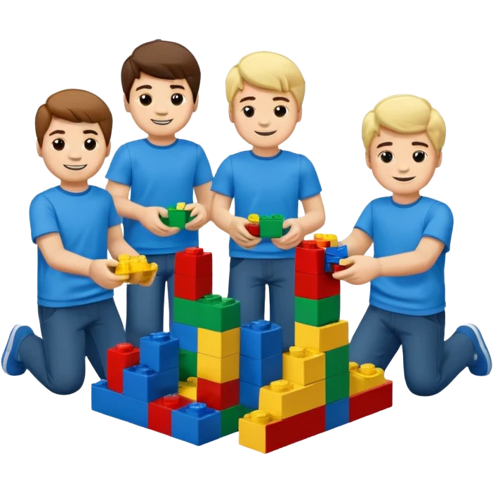 boys playing with legos full body emoji