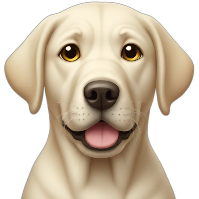 The pale Labrador dog is upset. emoji