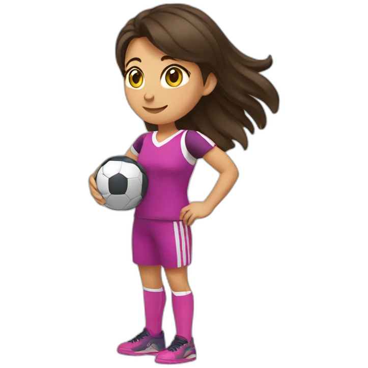 Une fille brune qui fait du handball emoji