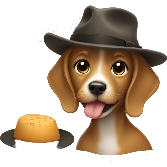 Dog eating hat emoji