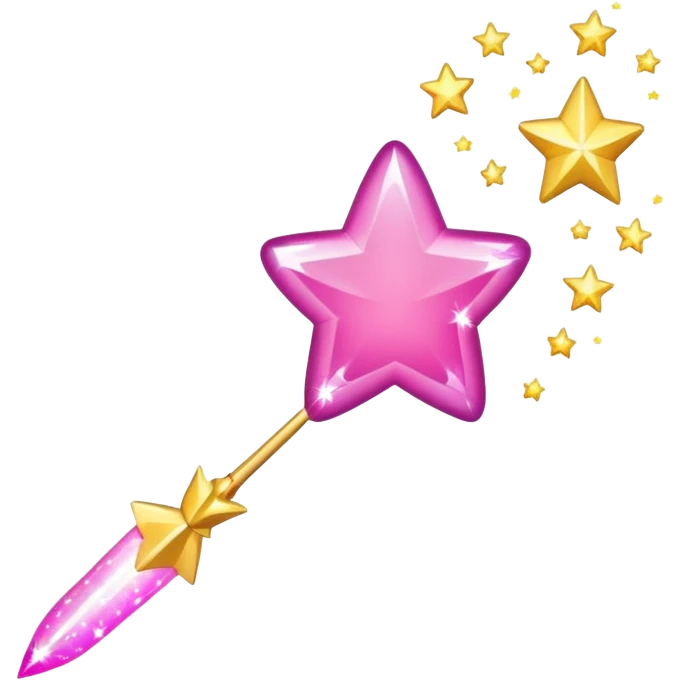 shooting star with a pink heart instead of a star at the end of a wand emoji emoji