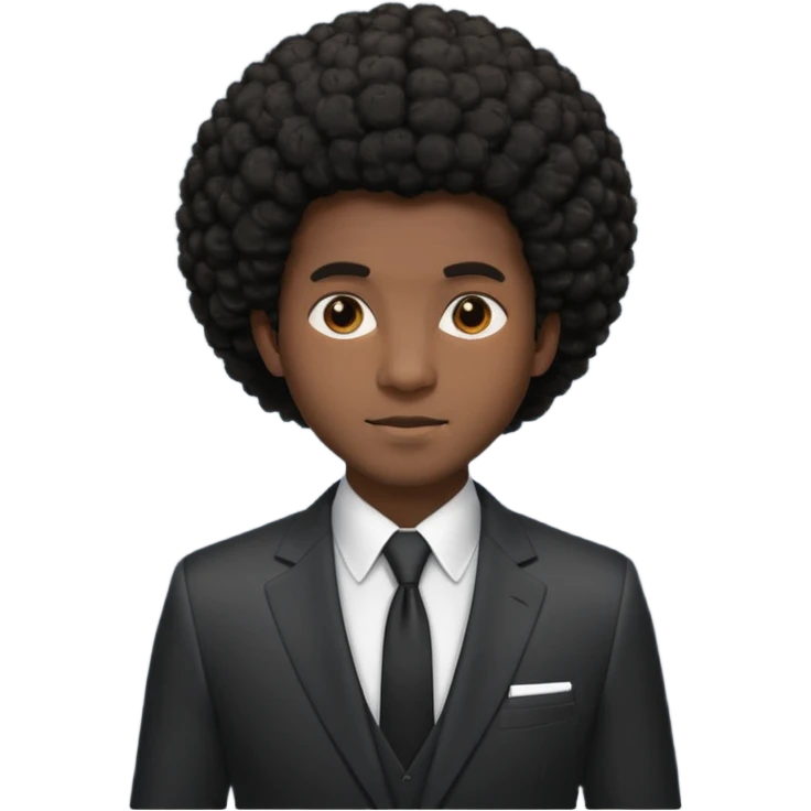 afro hair man suit emoji