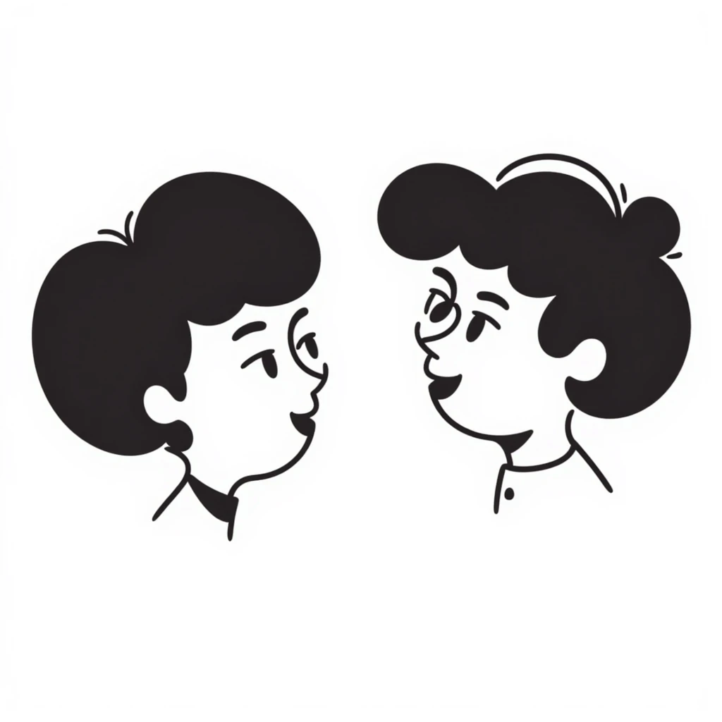 two speaking heads facing each other emoji