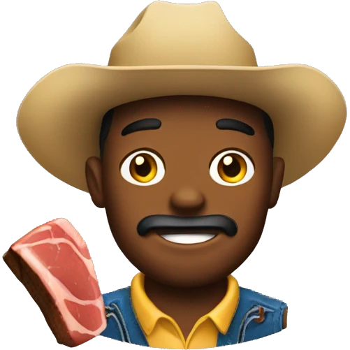 cowboy eating steak emoji