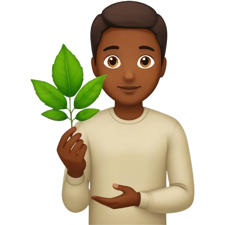 man with leaf in hand emoji