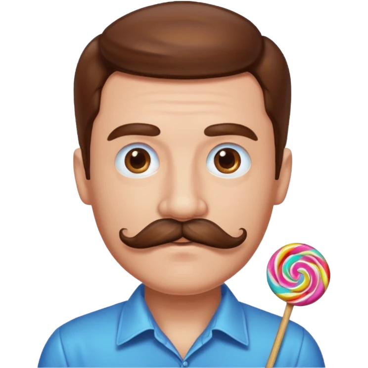 man with a mustache made out of candy emoji